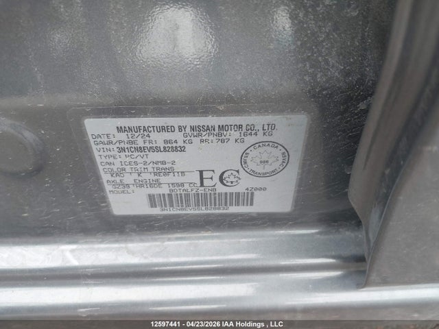 Nissan VERSA SV 2025 3N1CN8EV5SL828832 Image 19