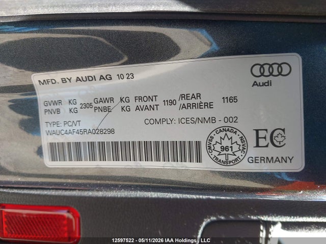 WAUC4AF45RA028298 Audi S4 Prestige