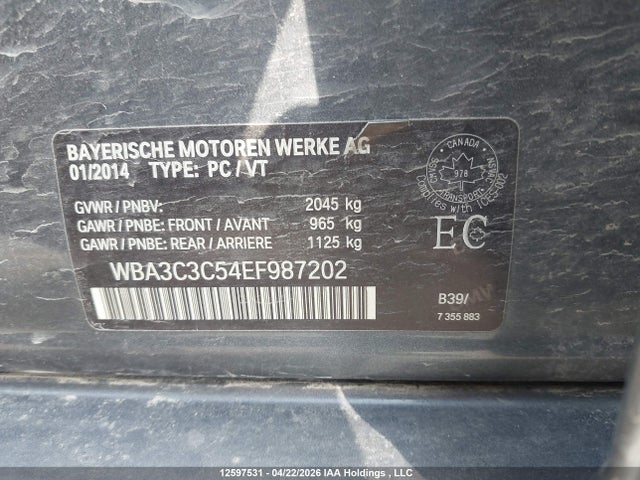 Aukcja sprzedaży 2014 Bmw 320i Xdrive, vin: WBA3C3C54EF987202, numer aukcji: 12597531