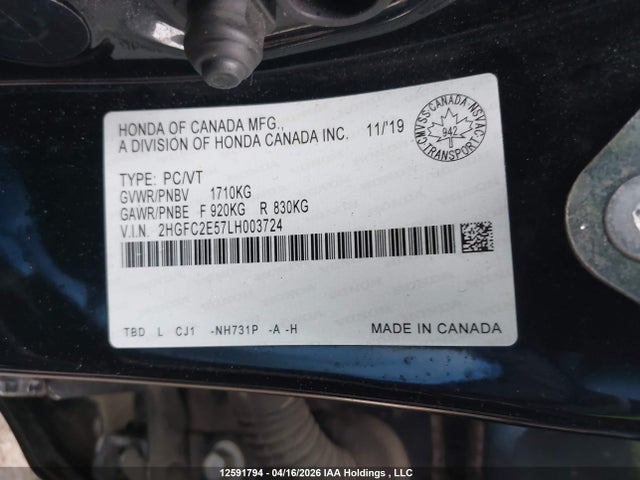 2HGFC2E57LH003724 Honda Civic Lx