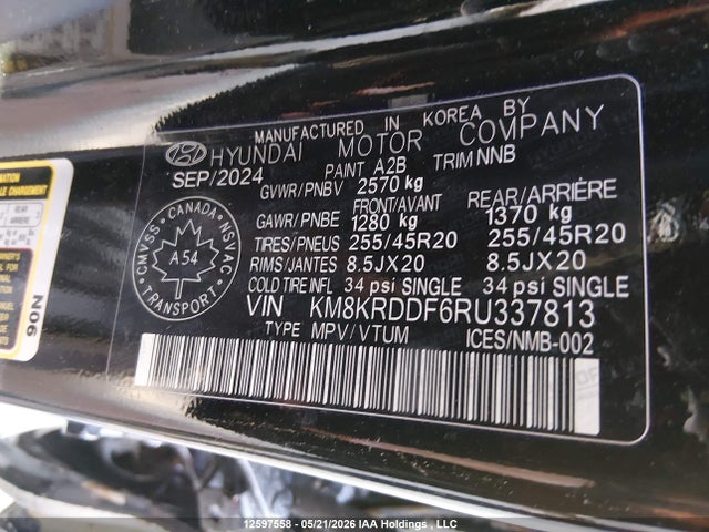 12597558 :رقم المزاد ، KM8KRDDF6RU337813 vin ، 2024 Hyundai Ioniq 5 Preferred Long Range With Ultimate Package مزاد بيع