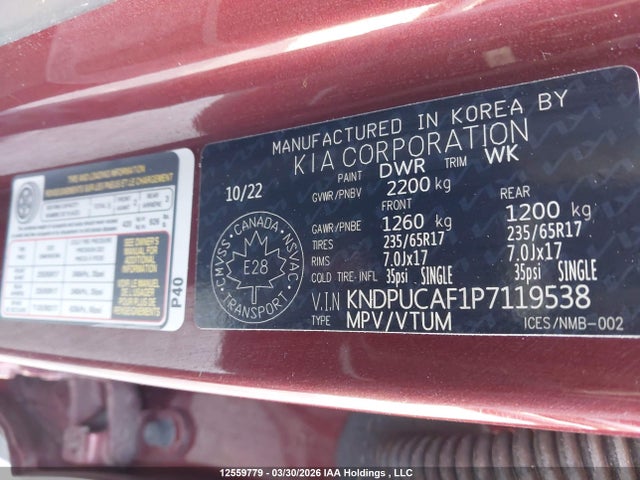 Продаж на аукціоні авто 2023 Kia Sportage Lx/x-line, vin: KNDPUCAF1P7119538, номер лоту: 12559779