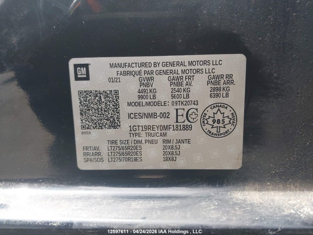 1GT19REY0MF181889 GMC Sierra 2500hd Denali