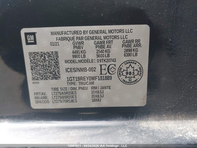 1GT19REY0MF181889 GMC Sierra 2500hd Denali