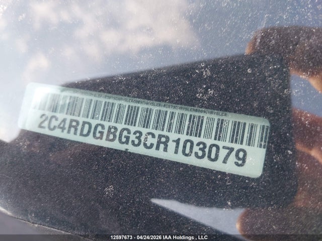 12597673 :رقم المزاد ، 2C4RDGBG3CR103079 vin ، 2012 Dodge Grand Caravan Se/sxt مزاد بيع