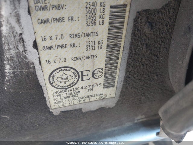 Aukcja sprzedaży 2009 Nissan Frontier Pro-4x, vin: 1N6AD07W19C427845, numer aukcji: 12597677