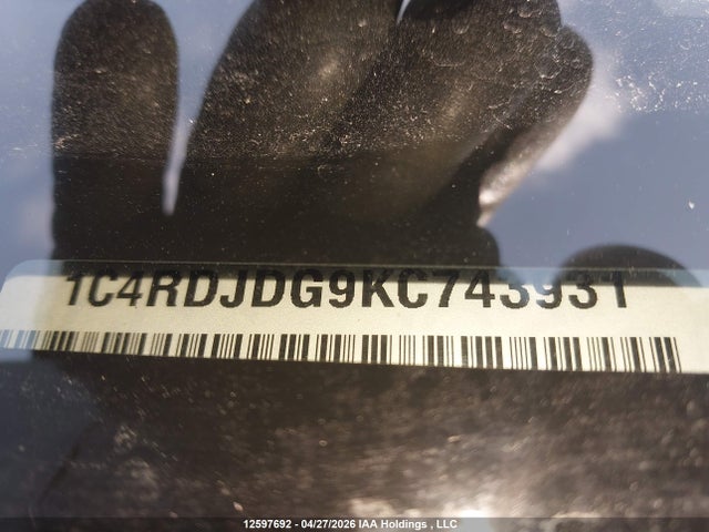 Aukcja sprzedaży 2019 Dodge Durango Gt, vin: 1C4RDJDG9KC743931, numer aukcji: 12597692