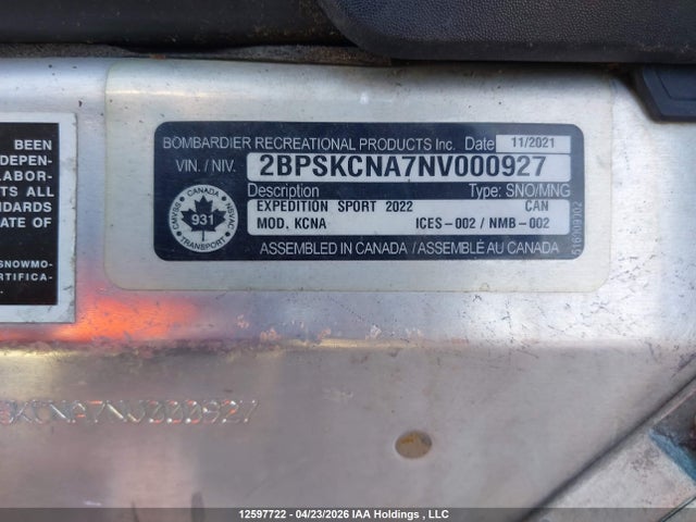 Skidoo Skidoo. 2022 2BPSKCNA7NV000927 Image 13