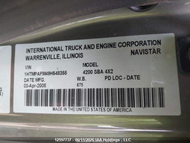 Продаж на аукціоні авто 2009 International 4000 4200, vin: 1HTMPAFM49H548355, номер лоту: 12597737