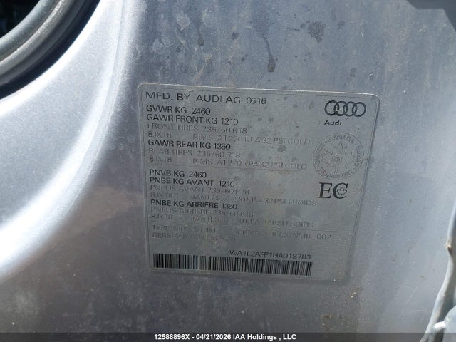 Aukcja sprzedaży 2017 Audi Q5 2.0t Progressiv, vin: WA1L2AFP1HA018783, numer aukcji: 12588896