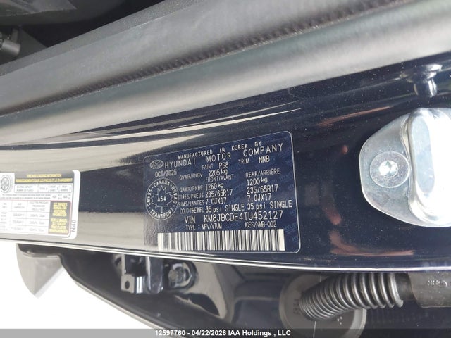 Продаж на аукціоні авто 2026 Hyundai Tucson Sel, vin: KM8JBCDE4TU452127, номер лоту: 12597760