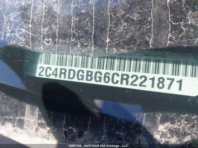 12597785 :رقم المزاد ، 2C4RDGBG6CR221871 vin ، 2012 Dodge Grand Caravan Se/sxt مزاد بيع