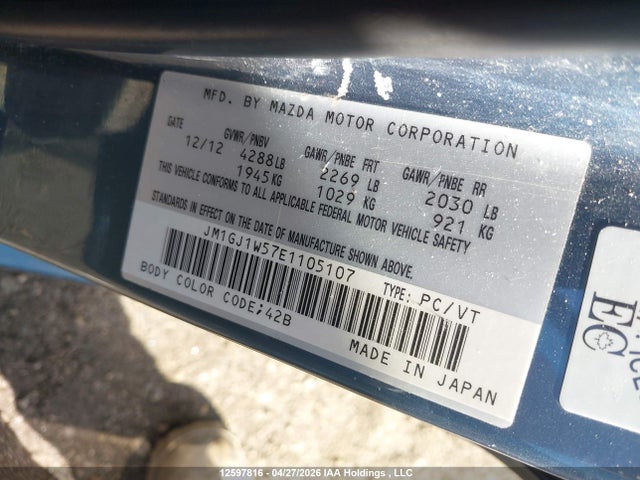 JM1GJ1W57E1105107 Mazda MAZDA6