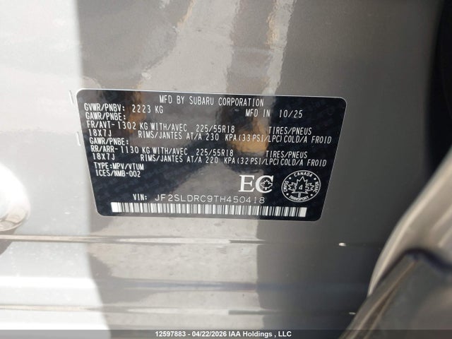 JF2SLDRC9TH450418 Subaru Forester Limited