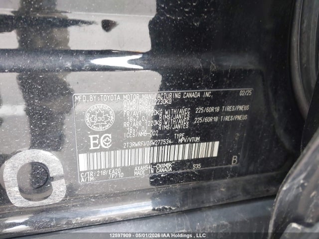 2T3RWRFV0SW277534 Toyota Rav4 Hybrid Xle