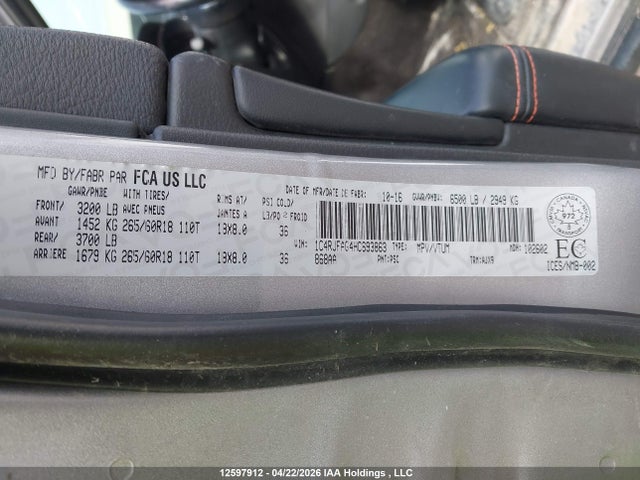 Aukcja sprzedaży 2017 Jeep Grand Cherokee Laredo, vin: 1C4RJFAG4HC693863, numer aukcji: 12597912