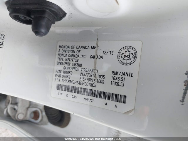 2HKRM3H34EH001805 Honda CR-V LX