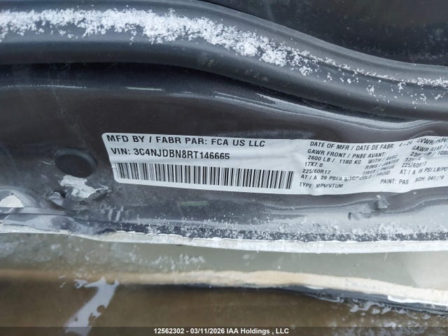 12562302 :رقم المزاد ، 3C4NJDBN8RT146665 vin ، 2024 Jeep Compass North مزاد بيع