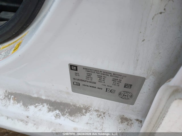 Aukcja sprzedaży 2015 Chevrolet Sonic Lt Auto, vin: 1G1JC5SH2F4186288, numer aukcji: 12597970