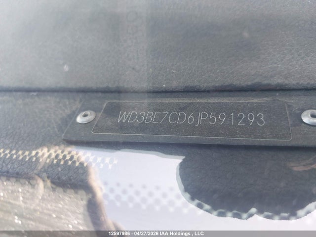 12597986 :رقم المزاد ، WD3BE7CD6JP591293 vin ، 2018 Mercedes-benz Sprinter 2500 Standard Roof V6 مزاد بيع