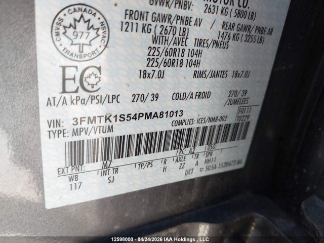12598000 :رقم المزاد ، 3FMTK1S54PMA81013 vin ، 2023 Ford Mustang Mach-e Select مزاد بيع