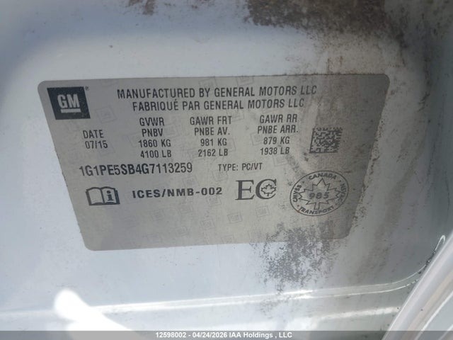 1G1PE5SB4G7113259 Chevrolet Cruze