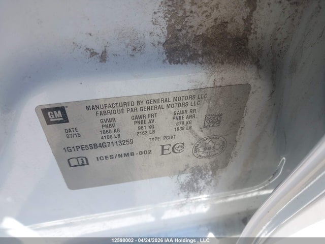 1G1PE5SB4G7113259 Chevrolet Cruze