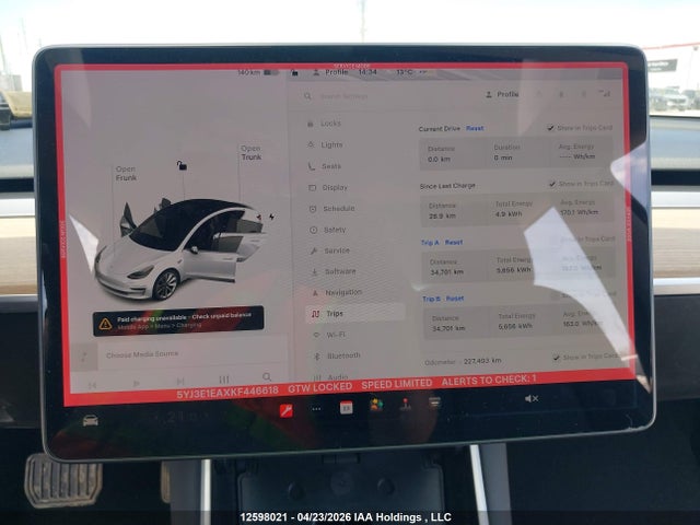 Aukcja sprzedaży 2019 Tesla Model 3, vin: 5YJ3E1EAXKF446618, numer aukcji: 12598021