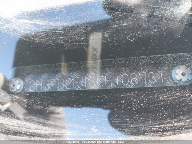 Aukcja sprzedaży 2012 Honda Civic, vin: 2HGFB2F43CH106731, numer aukcji: 12598074