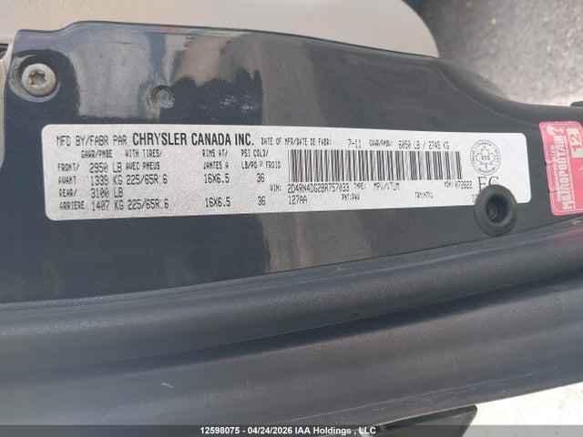 12598075 :رقم المزاد ، 2D4RN4DG2BR757033 vin ، 2011 Dodge Grand Caravan Express مزاد بيع