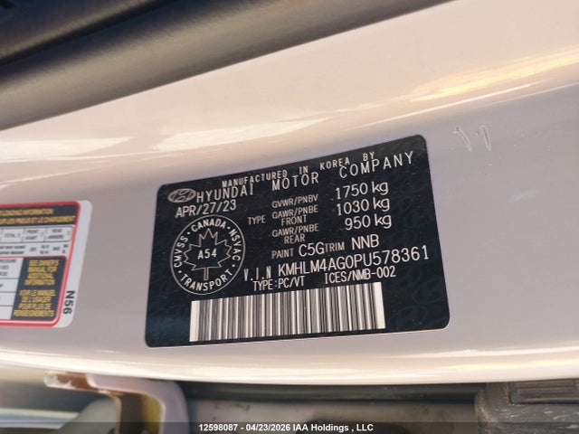2023 Hyundai Elantra Preferred Ivt With Tech Package მანქანა იყიდება აუქციონზე, vin: KMHLM4AG0PU578361, აუქციონის ნომერი: 12598087