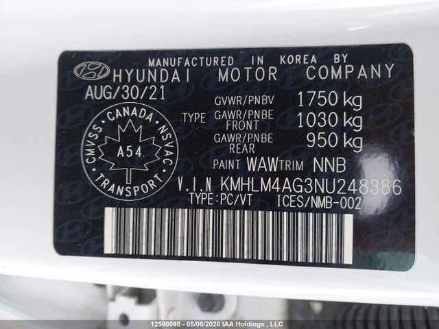Продаж на аукціоні авто 2022 Hyundai Elantra Preferred Ivt With Sun And Tech Package, vin: KMHLM4AG3NU248386, номер лоту: 12598098