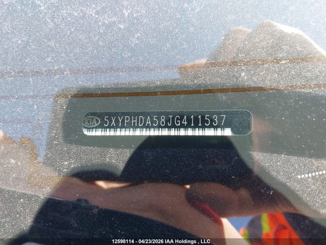 2018 Kia Sorento Ex მანქანა იყიდება აუქციონზე, vin: 5XYPHDA58JG411537, აუქციონის ნომერი: 12598114