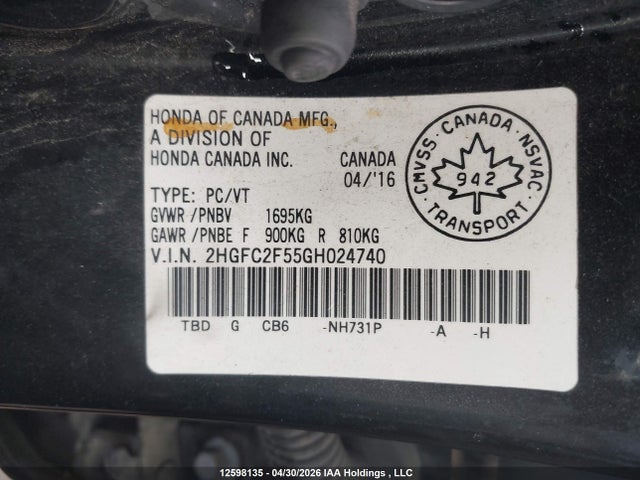 Продаж на аукціоні авто 2016 Honda Civic Lx, vin: 2HGFC2F55GH024740, номер лоту: 12598135