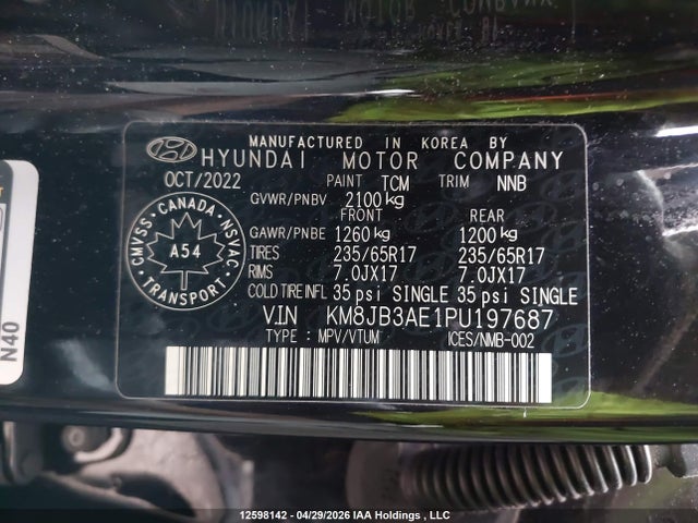 2023 Hyundai Tucson Essential Fwd მანქანა იყიდება აუქციონზე, vin: KM8JB3AE1PU197687, აუქციონის ნომერი: 12598142