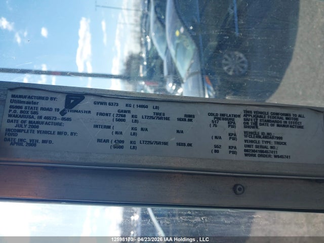 Продажа на аукционе авто 2008 Ford Econoline, vin: 1FCLE49L48DA97999, номер лота: 12598170