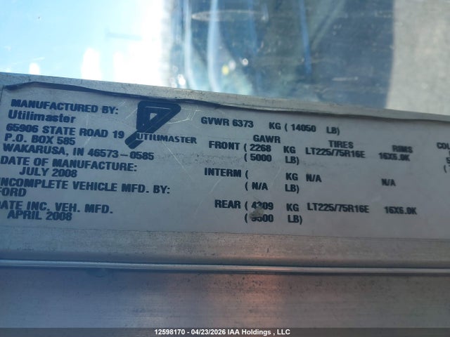 Продажа на аукционе авто 2008 Ford Econoline, vin: 1FCLE49L48DA97999, номер лота: 12598170