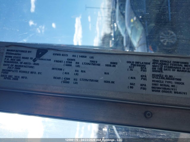 Продажа на аукционе авто 2008 Ford Econoline, vin: 1FCLE49L48DA97999, номер лота: 12598170