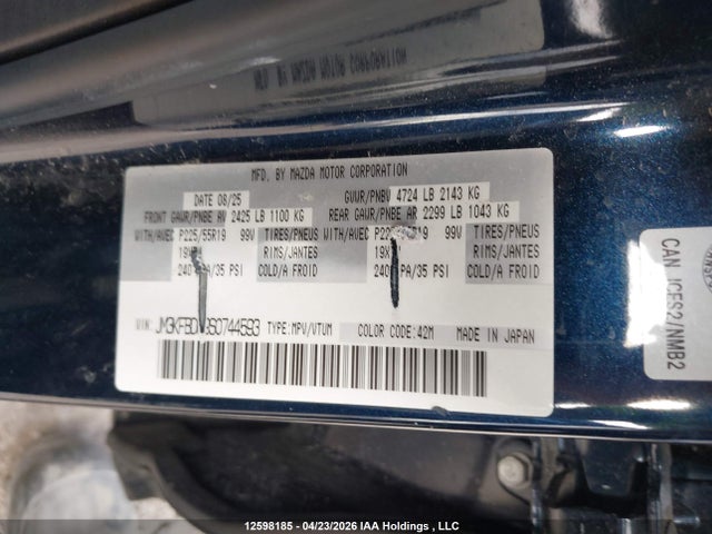 Продаж на аукціоні авто 2025 Mazda Cx-5 Premium, vin: JM3KFBDM9S0744593, номер лоту: 12598185