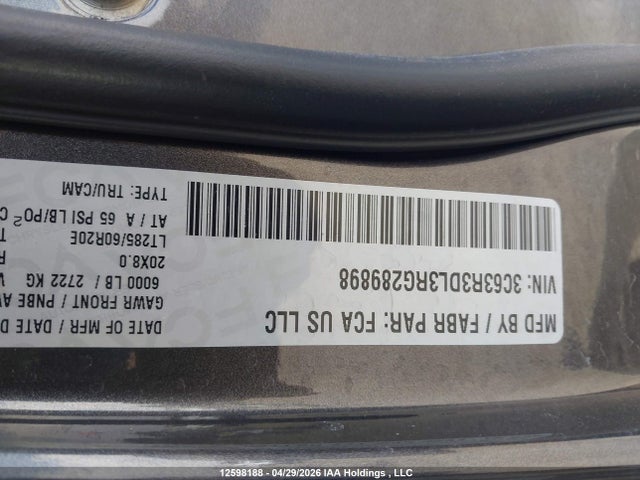 Aukcja sprzedaży 2024 Ram 3500 Big Horn, vin: 3C63R3DL3RG289898, numer aukcji: 12598188