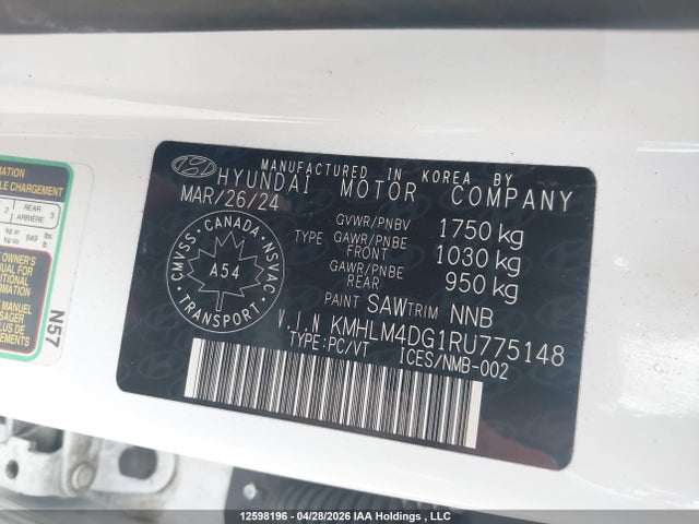 Aukcja sprzedaży 2024 Hyundai Elantra Sel, vin: KMHLM4DG1RU775148, numer aukcji: 12598196