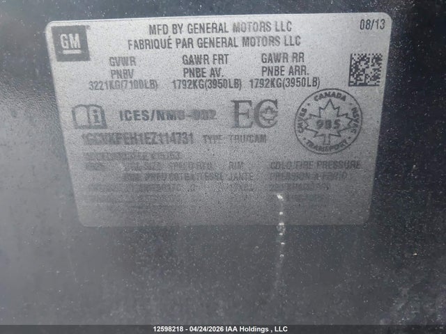1GCVKPEH1EZ114731 Chevrolet Silverado K1500