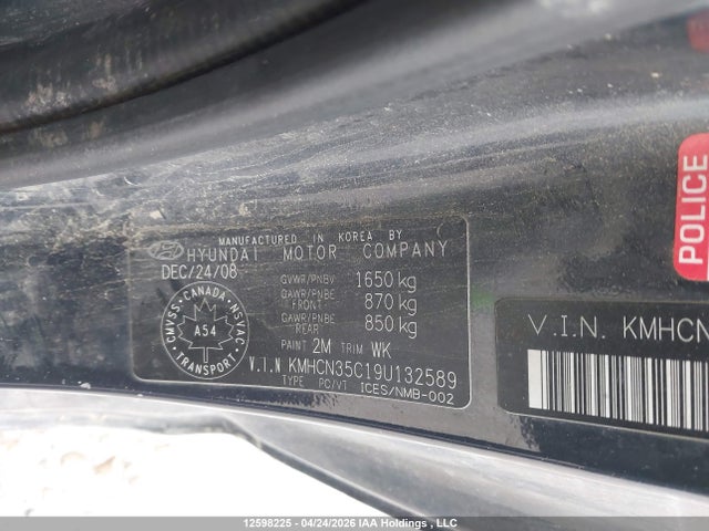 Продаж на аукціоні авто 2009 Hyundai Accent Se, vin: KMHCN35C19U132589, номер лоту: 12598225