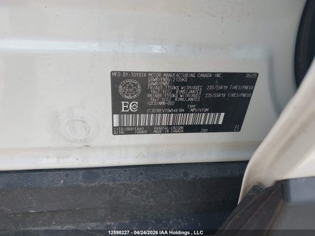 2025 Toyota Rav4 Limited მანქანა იყიდება აუქციონზე, vin: 2T3D1RFV7SW546184, აუქციონის ნომერი: 12598227