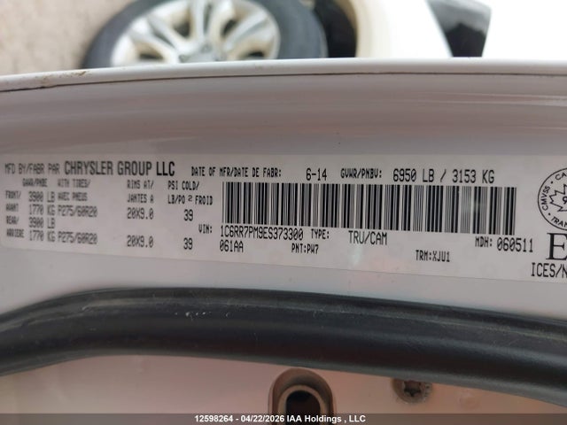 Продаж на аукціоні авто 2014 Ram 1500 Longhorn, vin: 1C6RR7PM9ES373300, номер лоту: 12598264