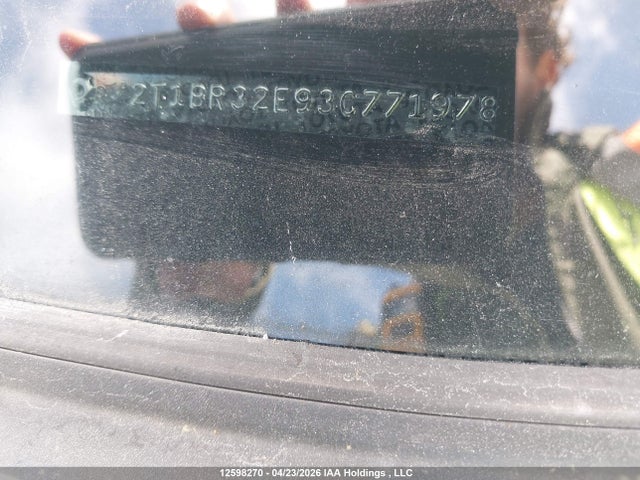 2003 Toyota Corolla Ce/le/s მანქანა იყიდება აუქციონზე, vin: 2T1BR32E93C771978, აუქციონის ნომერი: 12598270