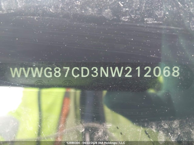 Aukcja sprzedaży 2022 Volkswagen Golf Gti Autobahn, vin: WVWG87CD3NW212068, numer aukcji: 12598304