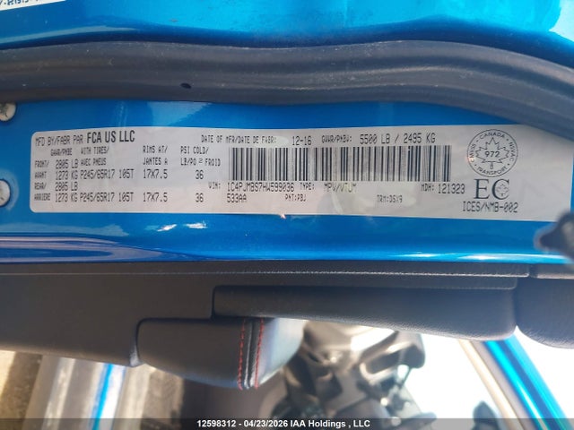 Продаж на аукціоні авто 2017 Jeep Cherokee, vin: 1C4PJMBS7HW599036, номер лоту: 12598312