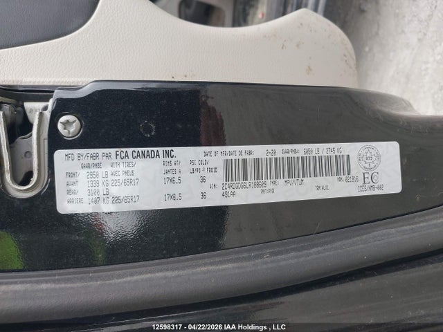2020 Dodge Grand Caravan Crew მანქანა იყიდება აუქციონზე, vin: 2C4RDGDG6LR188609, აუქციონის ნომერი: 12598317