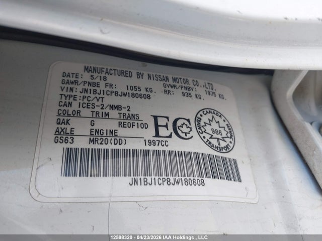 JN1BJ1CP8JW180608 Nissan Rogue Sport S/sv/sl